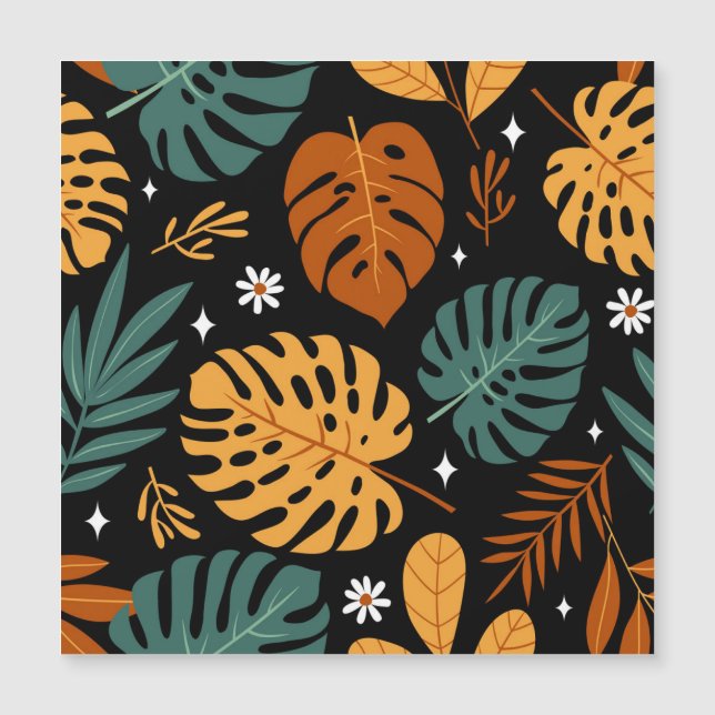 Folhas Tropicais: Vintage Escuro Sem Olhos. (Frente)