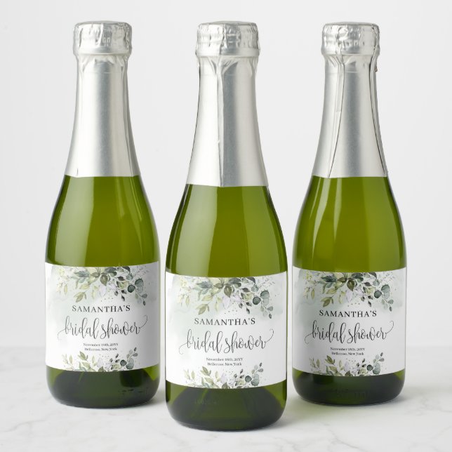 Folhas verdes botânicas modernas douradas para Chu (Garrafas)
