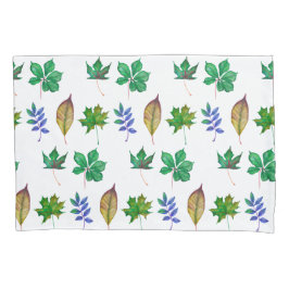 Folhas verdes e azuis de aquarela