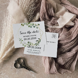 Folhas verdes tropicais salvam o cartão de data