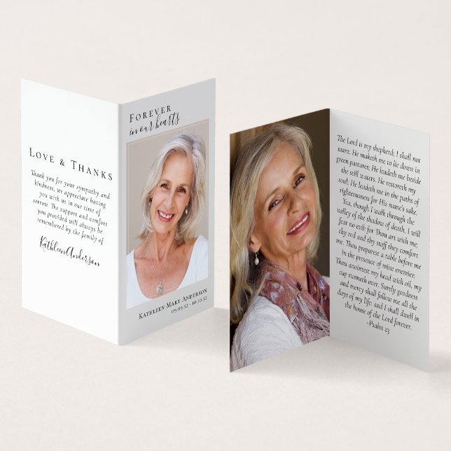 Folheado para sempre em nosso Cartão de Oração Mem (Interior e exterior)