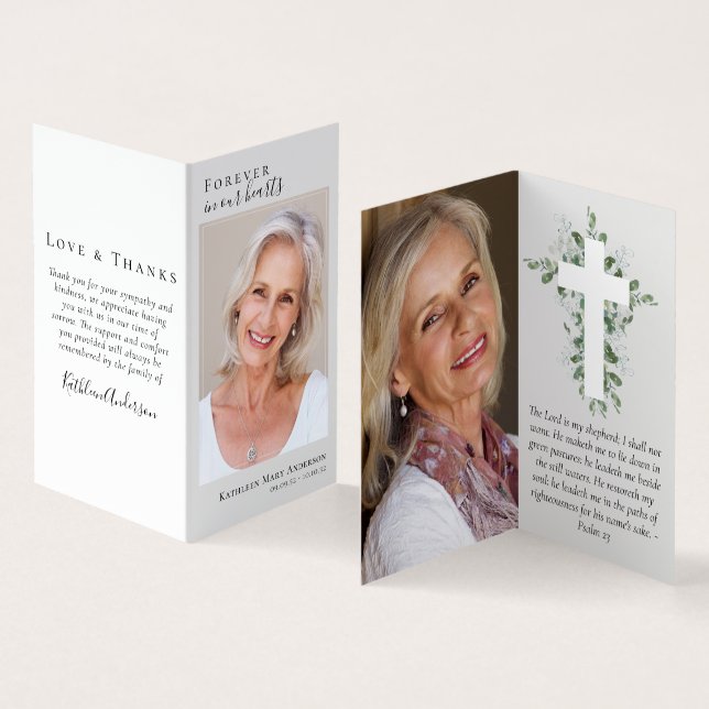 Folheado para sempre em nosso Cartão de Oração Mem (Interior e exterior)