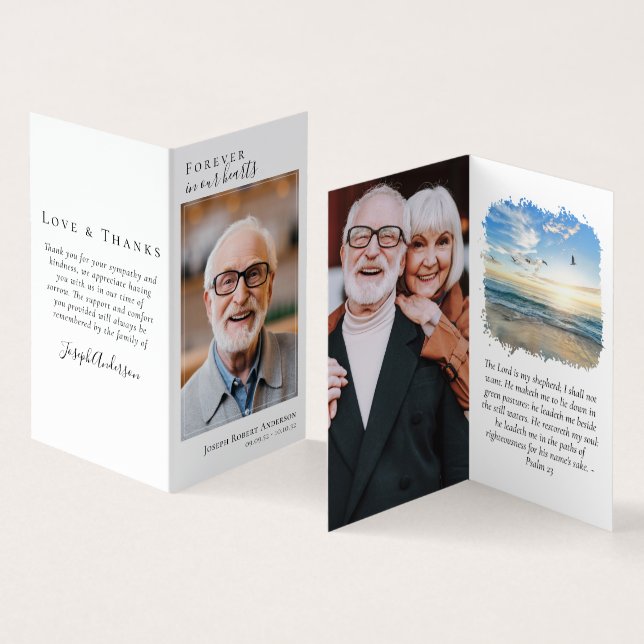 Folheado para sempre em nosso Cartão de Oração Mem (Interior e exterior)