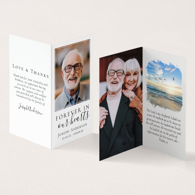 Folheado para sempre em nosso Cartão de Oração Mem (Interior e exterior)