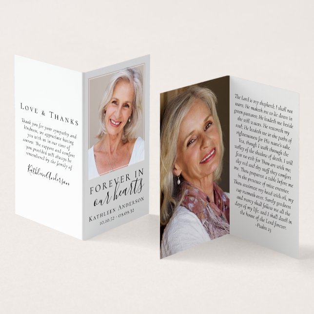 Folheado para sempre em nosso Cartão de Oração Mem (Interior e exterior)