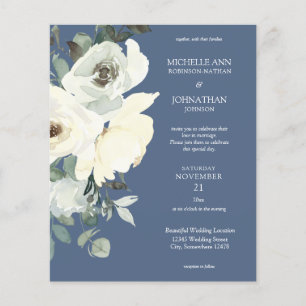 Folheto Azul e Azul Floral Whi