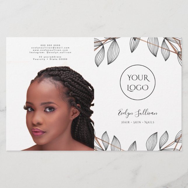 folheto bifold quadro de folhagem (Frente)