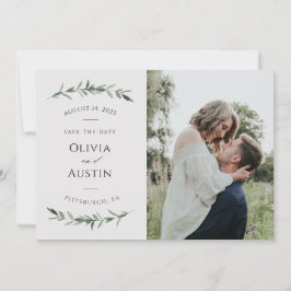 Folheto Botânico Verde Salvar a Data