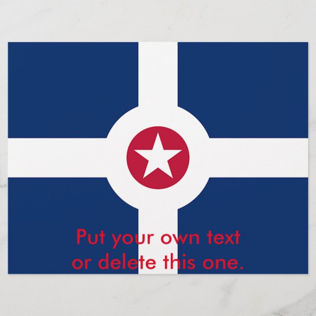 Folheto com Bandeira da Cidade de Indianápolis, EU (Frente)