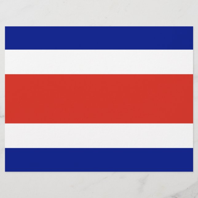 Folheto com bandeira da Costa Rica (Frente)