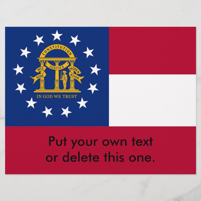 Folheto com Bandeira da Geórgia, EUA (Frente)