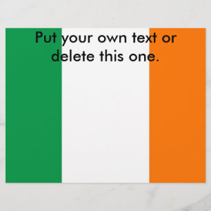 Folheto com bandeira da Irlanda