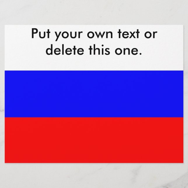 Folheto com bandeira da Rússia (Frente)