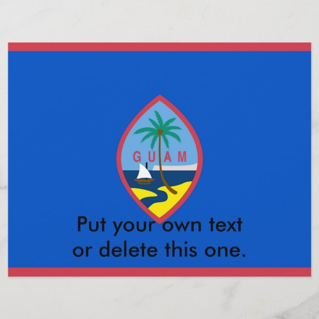 Folheto com Bandeira de Guam, EUA (Frente)