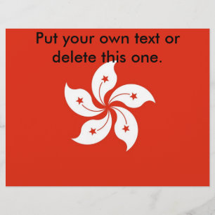 Folheto com bandeira de Hong Kong