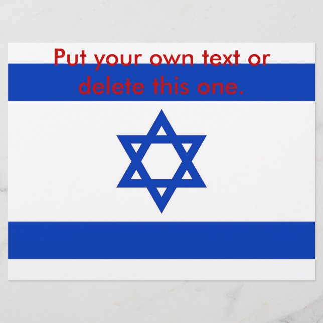 Folheto com Bandeira de Israel (Frente)