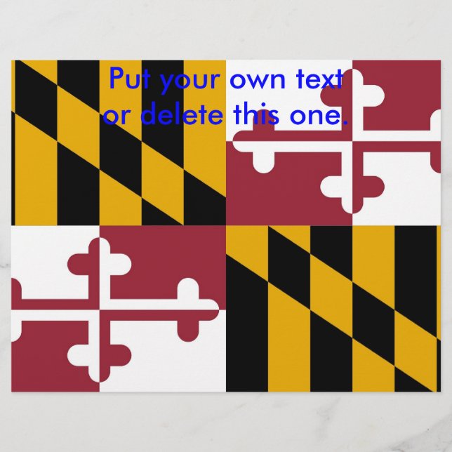 Folheto com Bandeira de Maryland, EUA (Frente)