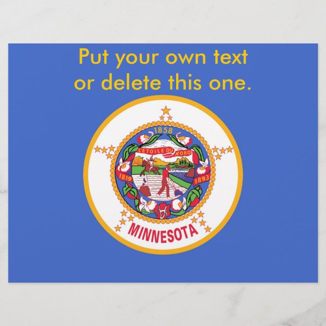 Folheto com Bandeira de Minnesota, EUA (Frente)