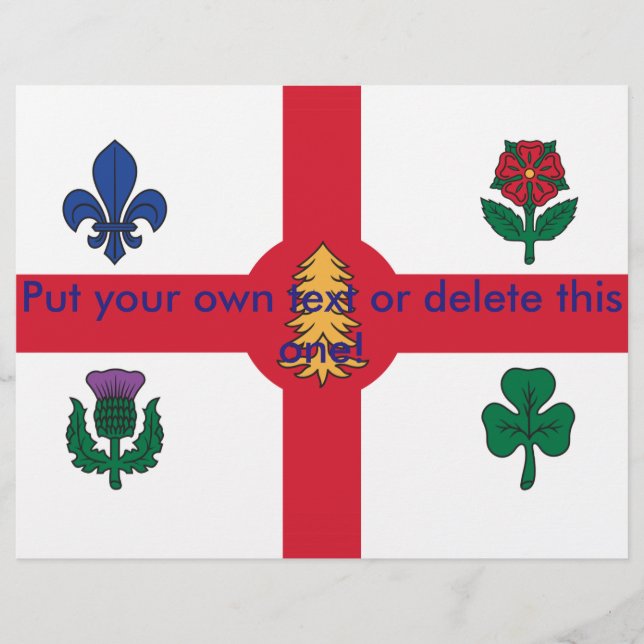 Folheto com bandeira de Montreal, Canadá (Frente)