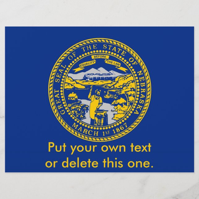 Folheto com Bandeira de Nebraska, EUA (Frente)