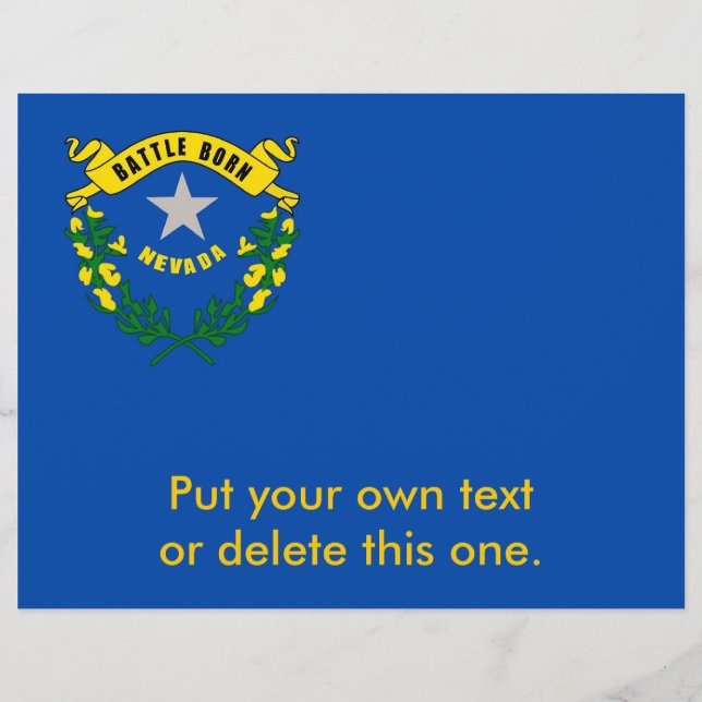 Folheto com Bandeira de Nevada, EUA (Frente)