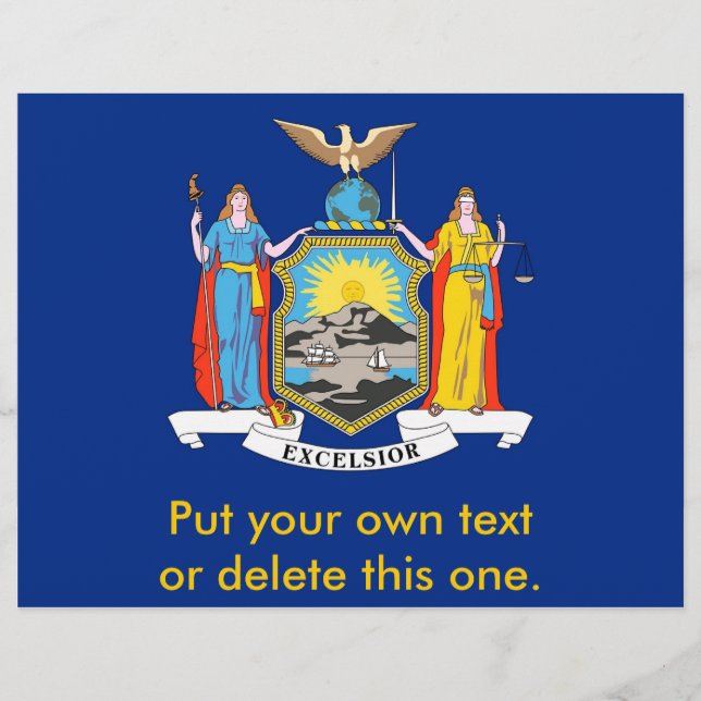Folheto com Bandeira de Nova Iorque, EUA (Frente)
