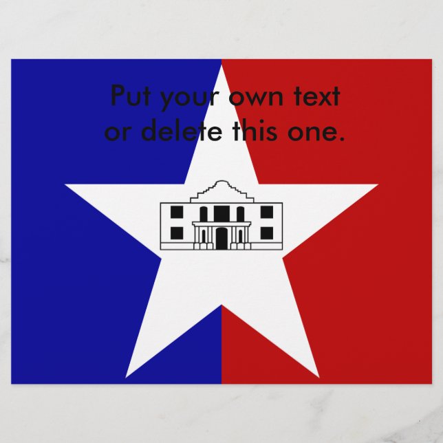 Folheto com bandeira de San Antonio City, EUA (Frente)