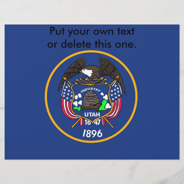 Folheto com Bandeira de Utah, EUA (Frente)