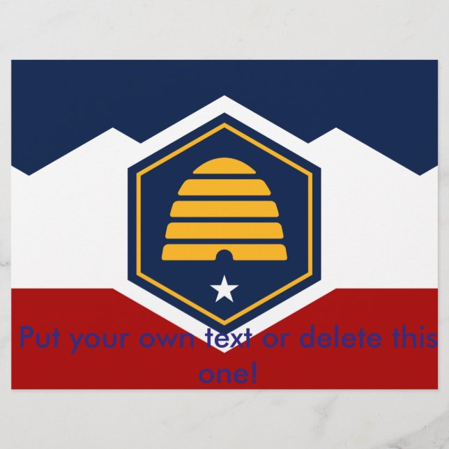 Folheto com Bandeira de Utah, EUA (Frente)