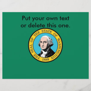 Folheto com bandeira de Washington, EUA