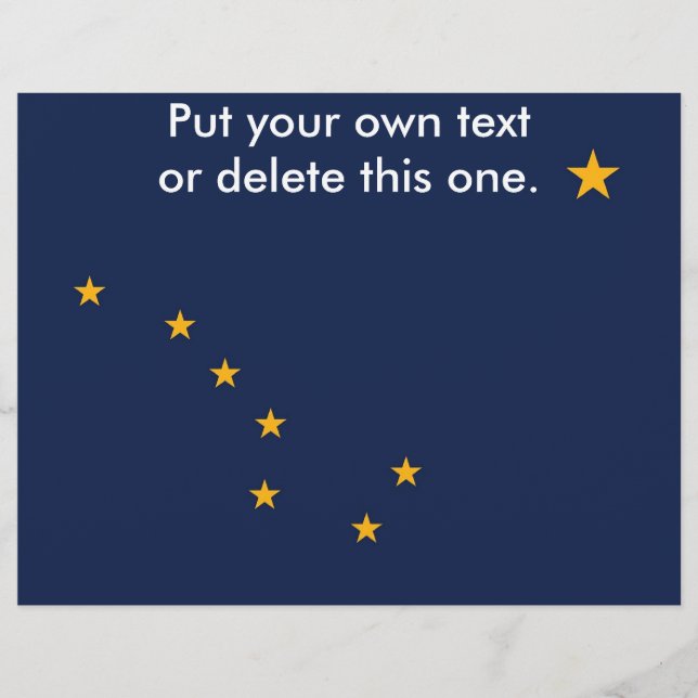 Folheto com Bandeira do Alasca, EUA (Frente)