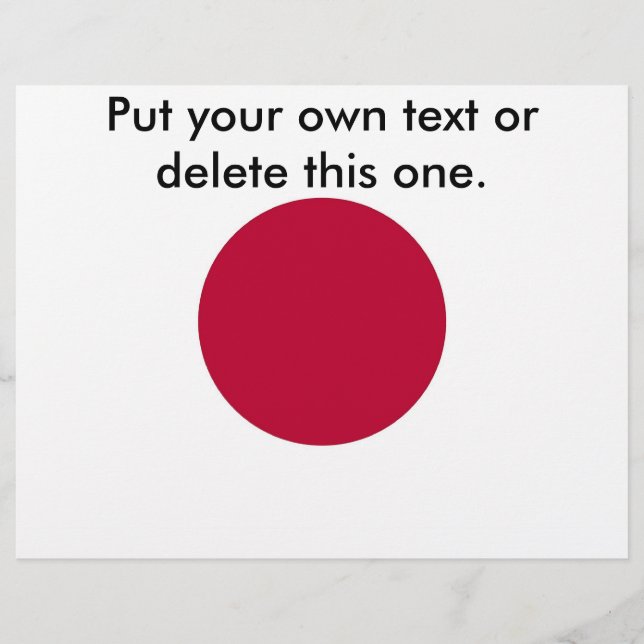Folheto com Bandeira do Japão (Frente)