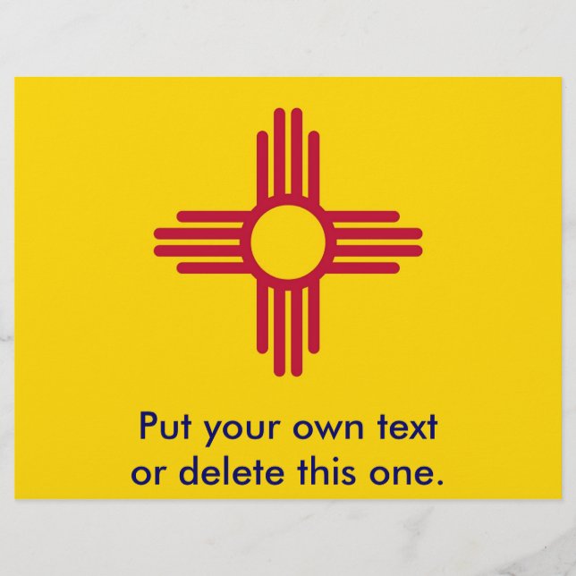 Folheto com Bandeira do Novo México, EUA (Frente)