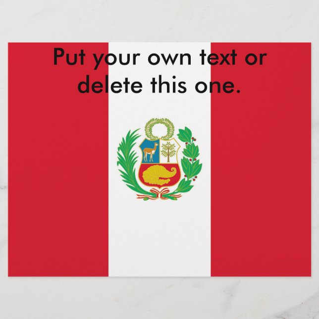 Folheto com Bandeira do Peru (Frente)