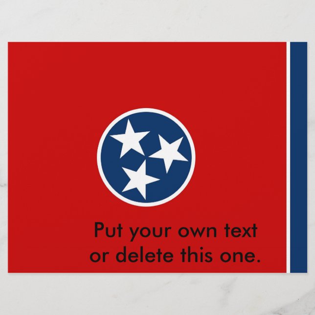 Folheto com Flag do Tennessee, EUA (Frente)