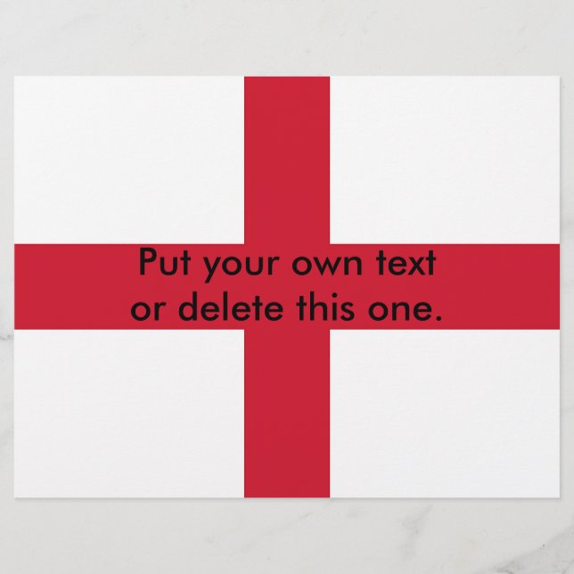 Folheto com Flag of England (Frente)