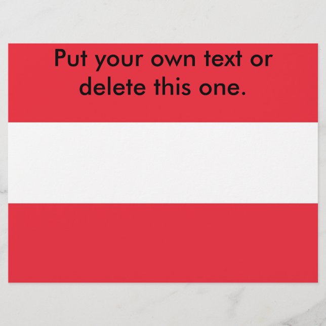 Folheto com pavilhão da Áustria (Frente)