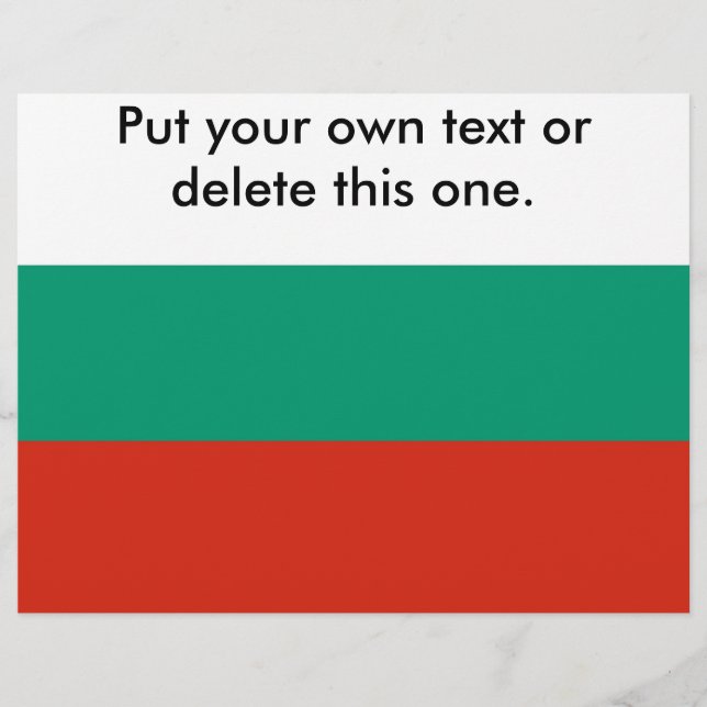 Folheto com pavilhão da Bulgária (Frente)