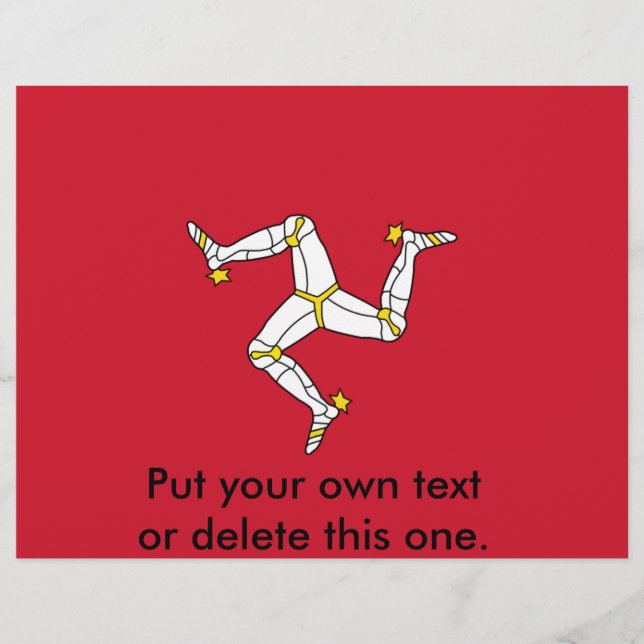 Folheto com pavilhão da ilha de Man, Reino Unido (Frente)