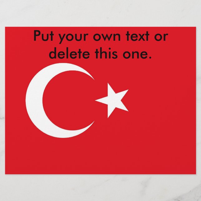 Folheto com pavilhão da Turquia (Frente)