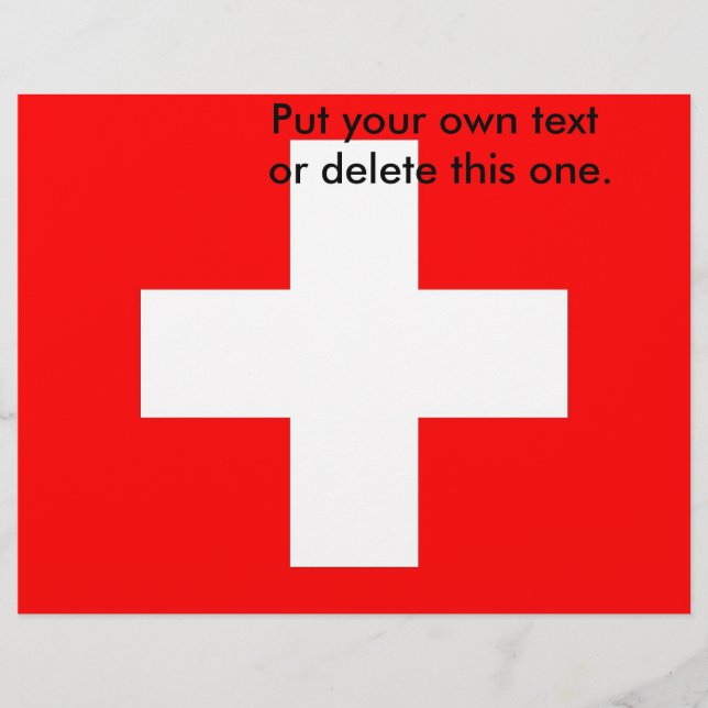 Folheto com pavilhão de Suiça (Frente)