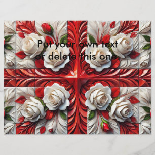 Folheto com Rosa Inglês Design