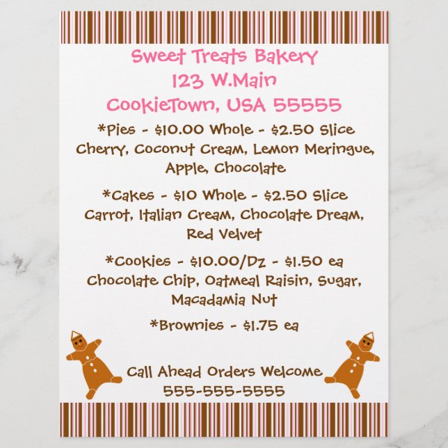 Folheto comercial da Bakery (Frente)