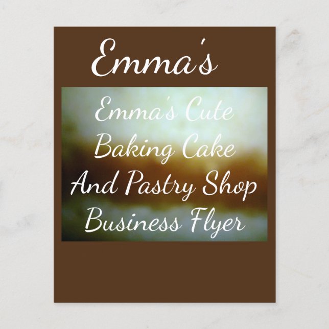 Folheto Comercial De Bolo E De Produtos De Pastela (Frente)