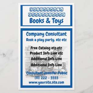 Folheto comercial de produtos para crianças