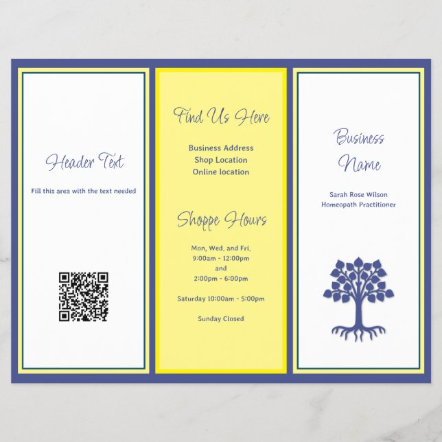 Folheto comercial triplo sobre QR de fotos (Frente)