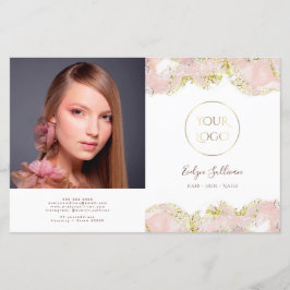 Folheto cor-de-rosa com design