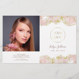 Folheto cor-de-rosa com design