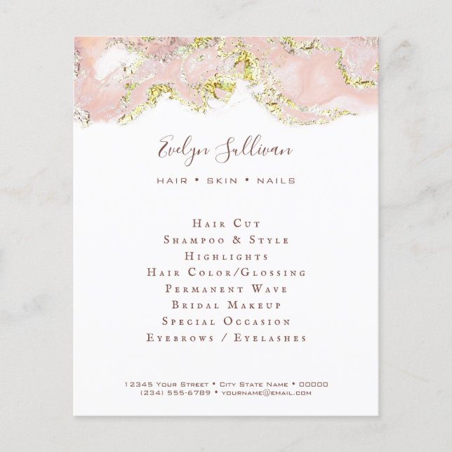 Folheto cor-de-rosa com Design (Frente)