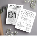 Folheto cronológico do programa de casamento<br><div class="desc">Faça seu casamento se destacar com um programa de jornal do dia do casamento! Maneira divertida e única de mostrar uma agenda de casamento. O programa inclui a mesa da linha do casamento,  obrigado nota,  anúncio de casamento desconectado,  mapa de viagem do convidado de casamento etc.</div>